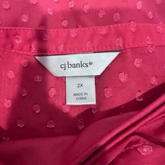 CJ Banks Pink Sheer Blouse W/ Attached Tank Size 2X - Picture 8 of 8